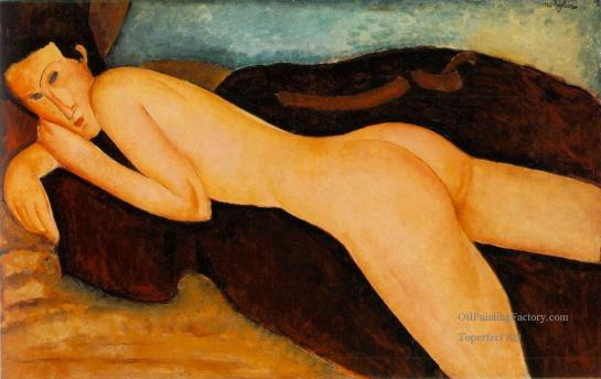 4-Nu couche de dos-Reclining Nude from the Back-modern-female-body-Amedeo-Clemente-Modigliani