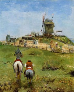 Dom Quixote visita propriedade de Vincent van Gogh — Colagem de Vicente Freitas
